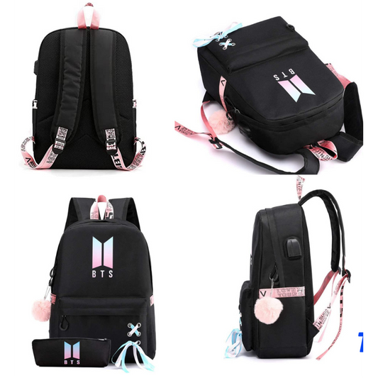 🎒🔥 La Mochila BTS Que Lo Tiene Todo: Estilo, Comodidad y Funcionalidad 💜